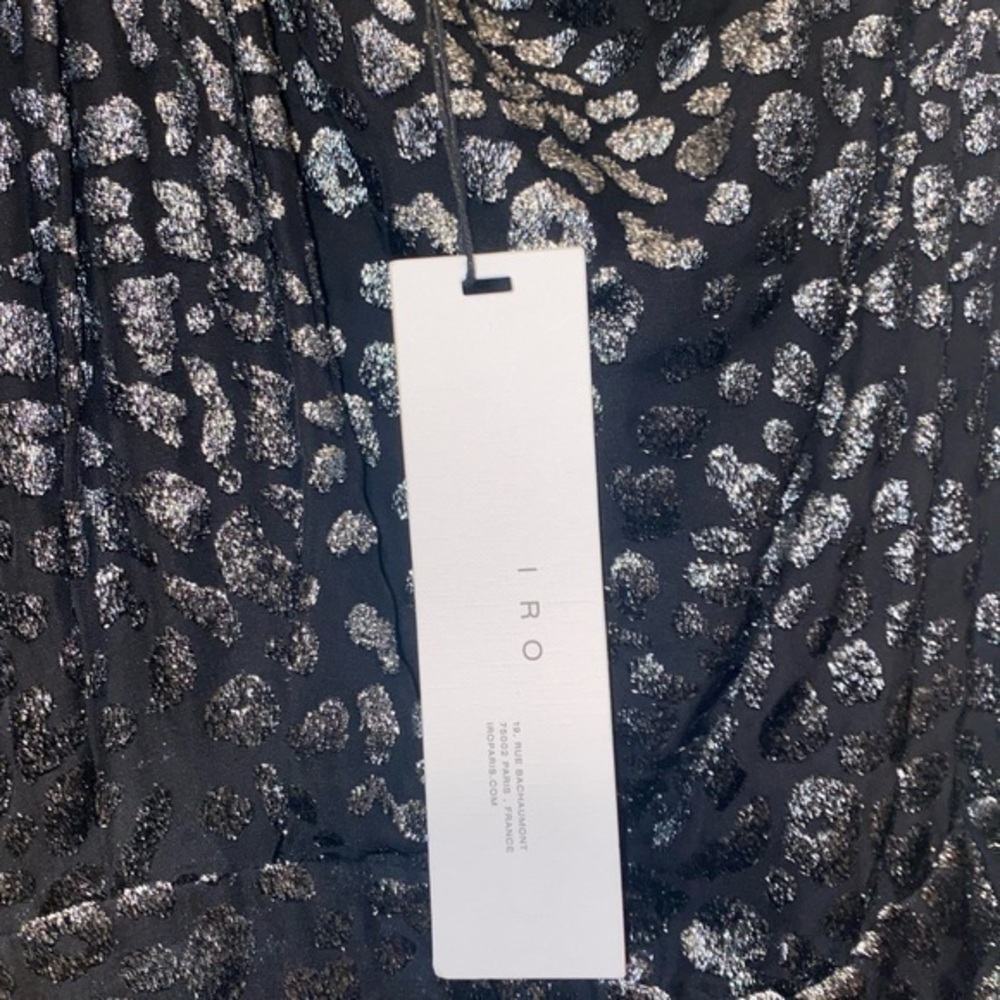 New IRO Moon Animalier Crepe Black Mini Cocktail Dress NWT - Picture 7 of 7